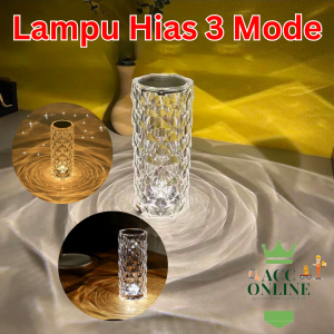 LAMPU HIAS KRISTAL LAMPU CRYSTAL Diamond lampu hias ruangan LED Light penerang hiasan kamar lampu meja tiga warna