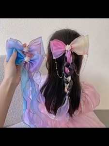 Band Rambut Kanak Kanak Riben Klip Gaya Kepang Puteri Reben Panjang Aksesori Rambut Comel Musim Panas Untuk Budak Perempuan Kids Hair Band Bow Braid Clip Princess Long Ribbon Hair Accessories Cute Summer Hairpin For Girls 儿童发带女绑发蝴蝶结编发发夹小女孩公主长飘带发卡夏季女童发饰 H1