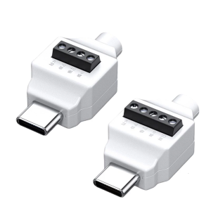 Type C Male to 5Pin/4pin Spring Crimp Terminal Adapter for Easy USB C Cable Repairs and DIY Cable Adapter Accessory