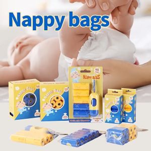 Baby Disposable Plastic Nappy Bag Portable Nappy  Garbage Bag  Thick Garbage Trash Bags with Scent