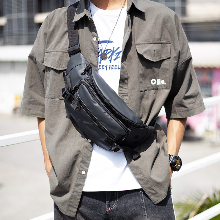 Fashion Casual Men's Bag Men Multi Pocket Chest Bag Nylon
