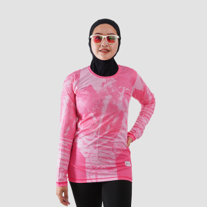 Jerjhon Jersey Olahraga Running Wanita Slimfit Longsleeve   - Run Pro Series Nature Rythms