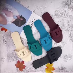 New Style Pig Nose Slippers PVC Jelly Shoes Non-Slip Beach Flat Slippers Large Size H-Shaped Slippers