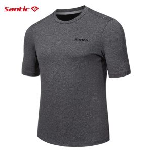 Santic เสื้อเจอร์ซีย์นักปั่นสำหรับผู้ชายระบายอากาศเพื่อการพักผ่อนวิ่งกีฬาแขนสั้นจักรยานจักรยานท็อปส์เสื้อยืด