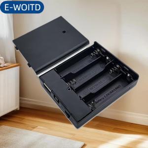 E-WOITD 1 cái 4 khe cắm AA pin chủ No.5 Pin Trường hợp với công tắc nguồn và USB Ổ cắm không có ánh sáng AA hộp pin