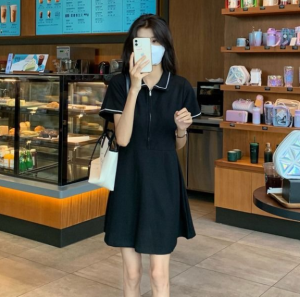 COCOEPPS Đầm Cổ POLO Nữ Mùa Hè Mới 2022 GG