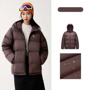 Cameljeans Outdoor Down Jacket Couple Winter New Hooded Bread Coat for Men