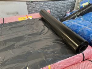 พลาสติกคลุมดิน 0.8ม.x400หลา(360ม) พลาสติกคลุมแปลง พลาสติกดำเงิน พลาสติกกันวัชพืช กันวัชพืช ปลูกผัก ปลูกผลไม้