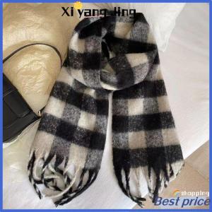 XYJ Flash Sale Home Khăn Quàng Cổ Kẻ Sọc khăn quàng cổ mềm mại của phụ nữ mùa đông ấm áp kép sử dụng Khăn choàng dài cổ điển dày chiếc khăn
