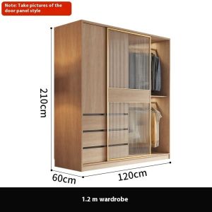 Wardrobe Light Luxury Changhong Glass Sliding Door Wardrobe Modern Minimalism Sliding Wardrobe