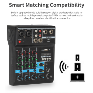 Wuzhi Audio | AUDIO 4  Saluran Profesional Mixer Portabel Konsol Suara Input Komputer 48V Daya Siaran Langsung A4 PK TEYUN JIY