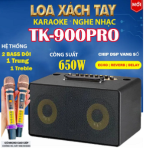 Loa Xách Tay Karaoke Di Động Smart Audio  TK900 PRO  Tặng Kèm 2 Micro Siêu Ngon Công Suất 600W Bass Cực Mạnh Thiết Kế Loa 2 Bass 20cm 1Trung 1Treble Bluetooth 5.0 AUXUSB Bộ Xử Lý Vang Số DSP EchoDelay Reverd.
