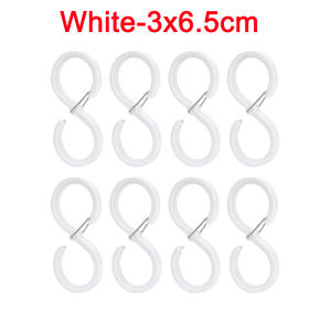 8Pcs Plastic S Shaped Hook Durable Windproof Hooks with Safety Buckle Coat Hat Tie Hook Towel Hook Household Storage Hooks
