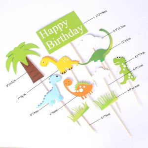 Cartoon Dinosaur Tableware For Jungle Safari Birthday Party Decorations