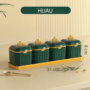 Tempat Penyimpanan Bumbu Dapur Minimalis Plastik Set Serbaguna TBD012