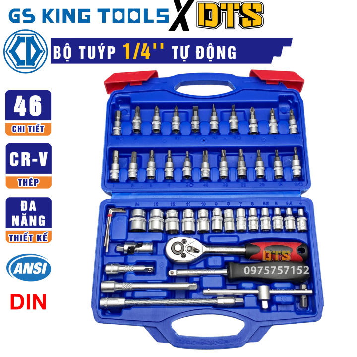 Bộ tuýp 46 chi tiết đa năng KING TOOLS chính hãng Taiwan | Bộ khẩu 1/4 ...