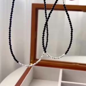 s925 Pure Silver Broken Silver Necklace for Women Internet Celebrity Versatile Elegant Collarbone Chain Light Luxury Niche Chinese Style Pendant