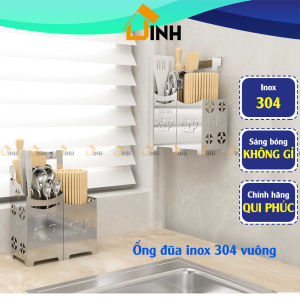 Ống đựng đũa 2 ngăn inox 304 Qui Phúc