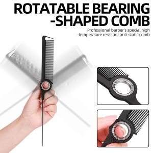 NADIFTD High Temperature Resistant Rotating Styling Comb Professional Multi-Function Salon Hairbrush Durable Portable Anti-Static Styling Comb Hairdresser