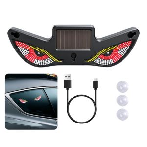 SJJL MALL 5 Modes Car Demon Eye Light Solar Warning Light Car Atmosphere Light Safety Triangle Window