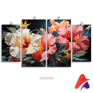 HIASAN DINDING SET ABSTRAK NATURE BEAUTY FLOWERS ISI 4 (96 B) KAMAR DEKORASI RUMAH WALL DECOR PAJANGAN DINDING SATU SET BUNGA