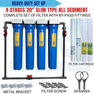 Water Filter Stages 20" Slim Type 4 Stages 20" Slim Type Basic All Sediment Complete Set up