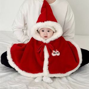 Ryn Studio Winter Clothing Baby New Years Worship Cloak พร้อมผ้าคลุมไหล่กำมะหยี่คริสต์มาส Baby Autumn and Winter Baby Out...