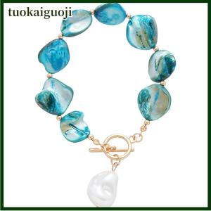 tuokaiguoji ต่างหูพู่เปลือกหอยแบบไม่สม่ำเสมอสไตล์โบโฮจี้ไข่มุกปลาดาวเทียมเครื่องประดับแฟชั่นสำหรับผู้หญิงสไตล์วันหยุดที่ชายหาด