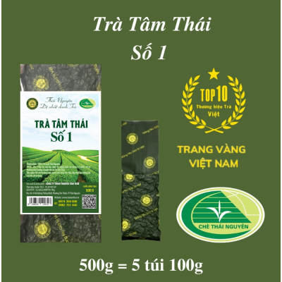 Trà Thái Nguyên Đặc Biệt 5 gói 100g Trà Tâm Thái  Số 1 Trà Nõn Tân Cương Chè xanh Thái Nguyên