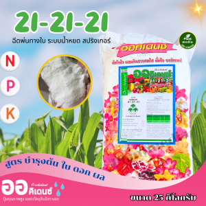 ปุ๋ย 21-21-21 ปุ๋ยเกล็ด ออคิเดนซ์ สูตรเสมอ สูตรเสริมสร้างการเจริญเติบโตและบำรุงต้น บรรจุ 25 กิโลกรัม