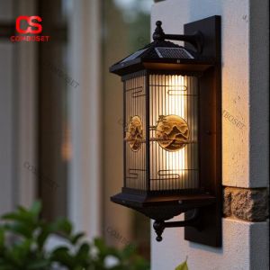 Đèn Tường Á Đông NLMT Họa Tiết Phong Cảnh Thanh Bình