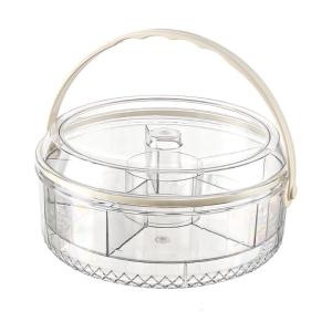 ถาดน้ำแข็งปิดผนึกแบ่งทรงกลมพร้อมฝาปิดสำหรับผู้จัดผลไม้แช่เย็นและให้บริการในงานปาร์ตี้