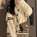[Airibuwei] Women's New Loose Student Knitted Cardigan Japanese Long Sleeve Cardigan. 