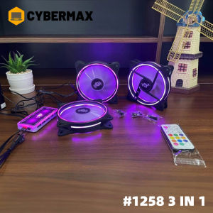 YGT 1255 RGB PC Fan 120mm 3 IN 1 Kit Silent ARGB Computer Case Fan With Hub Control Remote