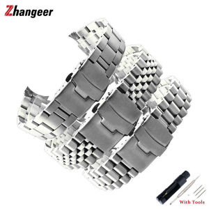 Dây Đeo Đồng Hồ Nam Cho Seiko SKX009 Loạt Thép Không Gỉ Bạc Đánh Bóng Thay Thế Sang Trọng Lặn 20mm/22mm