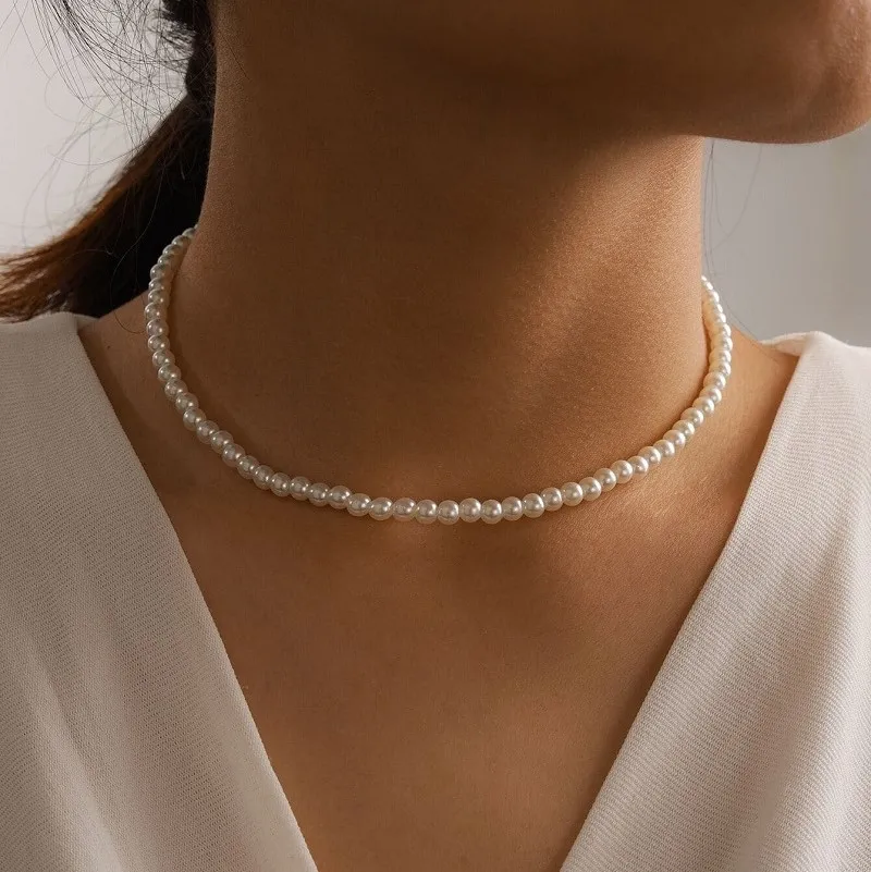 Imitation hot sale pearl necklaces