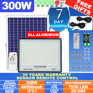 【Free Shipping】nova solar light outdoor waterproof 1500W led light solar lights with solar panel Outdoor Lighting flood light COD