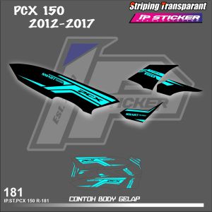 PCX 150 2012 - 2017 (COD) STIKER STRIPING MOTOR HONDA PCX 150 2012 - 2017  - LIST SIMPLE DESAIN RACING IP.STRIPING HOLOGRAM DAN TRANSPARAN IP.KODE R-181