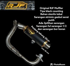 KNALPOT SAMLONG BLACK COATING RJF ORIGINAL MIO SPORTY/SMILE/KARBU MIO J MIO GT /SOUL FINO KARBU/FI XRIDE XEON KARBU NOUVO INLET 38MM NOT DSM