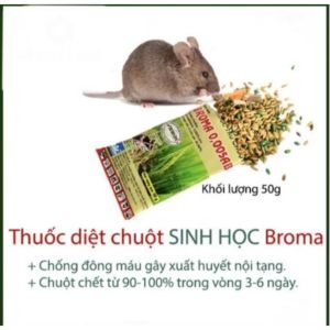10 gói BẢ chuột Broma 0005 AB bả chuột trộn sẵn thế hệ mới hiệu quả cao (gói 50g)