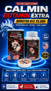 Calmin Butamin Extra - Booster B12 25.000mcg - Bổ sung dinh dưỡng thiết yếu cho gà tơ gà chế độ giúp gà nở khung nở cơ siêng ăn nhanh phát triển mau tới pin đỏ tích kích mào hủ 100 viên