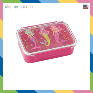 Stephen joseph กล่องข้าวเด็ก ยอดนิยมจากอเมริกา ดีไซน์น่ารักน่าใช้ น้ำหนักเบา กล่องข้าว 2 ช่อง ปิดแน่น ไม่รั่ว สามารถพกพาใส่กระเป๋าเป้หรือกระเป๋าใส่อาหารได้ BENTO LUNCH BOX MERMAID กล่องใส่อาหารลายน่ารักเข้าชุดกับกระติกน้ำเด็ก