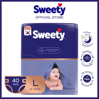Sweety Gold Pants Baby Diapers L – 12H Absorbency & Air Comfort Tech (40 pcs)