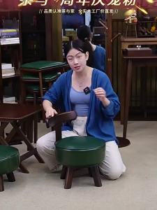 LZD  Stool Home Low Stool Living Room Sofa Stool Solid Wood Bench Doorway Shoe Wearing Stool Creative Soft Bag Stool Simple Leather Stool