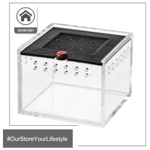 🎄【Special price】HITN กล่องอะคริลิคสำหรับสัตว์เลี้ยงในบ้านและในบ้านให้สัตว์จำพวกจิ้งจกหนอนไหมแมงป่องตัวน้อยแมลงยูนิคอร์นคลานสัตว์เลี้ยง