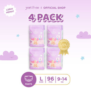 [4 PACK] yoriandco Pants Diapers As Soft As Feather L 24 x4 Popok Premium Bayi Celana