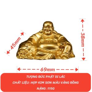 Tượng Di Lặc Kim Loại Trang Trí Để Bàn Làm Việc Ô tô