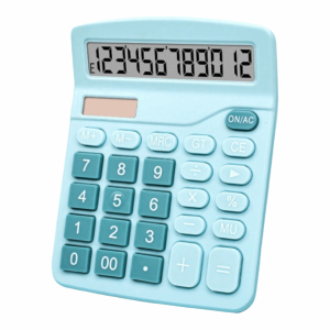 LANCE Large LCD Display Dual Power Calculator 12-Digit Solar Battery Dual Power  Calculator Cute Big Button Office Calculator Office Use