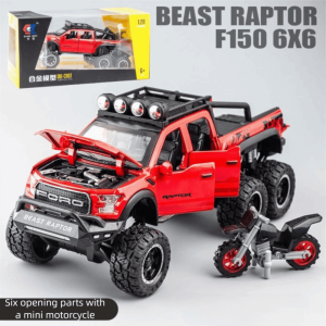 YUDESHUI 1/24 Ford Raptor F150 Off-road 6X6 Alloy Birthday Gifts Kids Truck Toys  Car Model Diecast Cars Boys