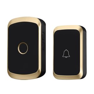 CACAZI Waterproof Wireless Doorbell Set for Smart Home Long Distance Outdoor 36 Songs LED Flashing Powered by US EU UK AU Plug